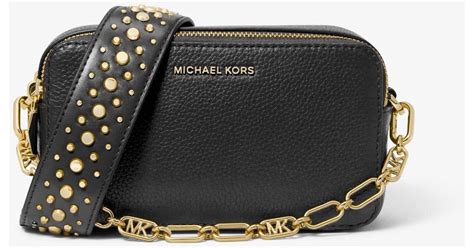 michael kors small two-tone pebbled leather camera bag|michael kors camera crossbody.